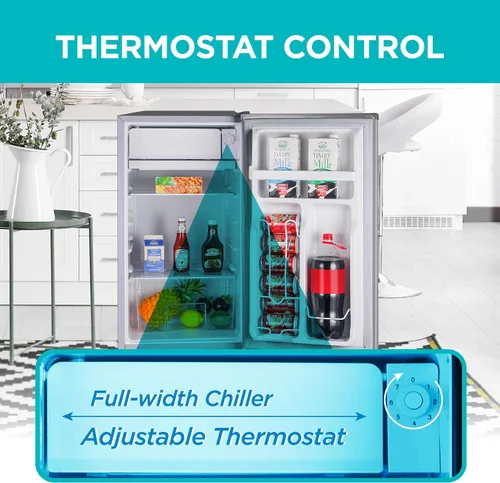 Miniatura 3 de BLACK+DECKER Refrigerador compacto de 3.2 pies cúbicos, refrigerador pequeño ENERGY STAR, mini refrigerador de una sola puerta con compartimento