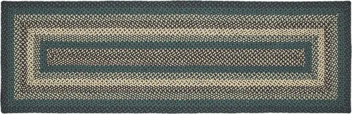 Miniatura 6 de VHC Brands Pine Grove, alfombra trenzada de yute, tapete de medio círculo, verde, 16.5 x 34 pulgadas