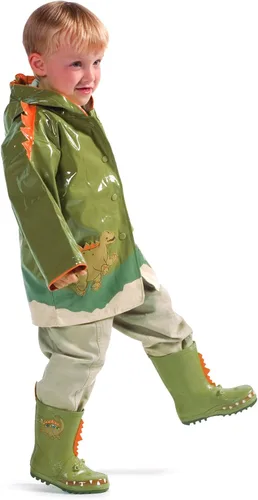 Miniatura 5 de Botas de lluvia de dinosaurio para niño, Roaring Dino Verde
