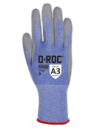 Miniatura 3 de MAGID D-ROC ANSI A3 GPD267 - Guantes de trabajo con revestimiento de poliuretano compatibles con pantalla táctil, 1 par, tamaño 6/XS, GPD267