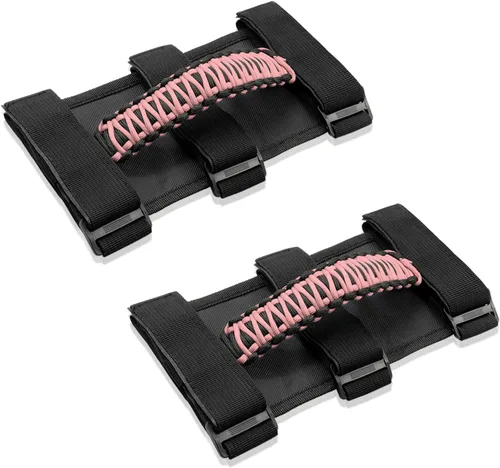 Miniatura 18 de 2x Asas de Agarre de Barra Enrollable para Jeep Wrangler YJ TJ JK JKU JL JLU Sports Sahara Freedom Rubicon Unlimited X Gladiator JT 1955-2022 Negro