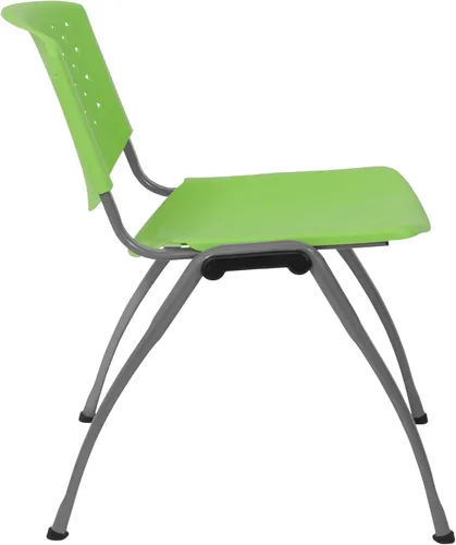 Miniatura 9 de BizChair Casa y Oficina Silla de Pila de Plástico Verde con Respaldo Perforado - Silla de Invitados