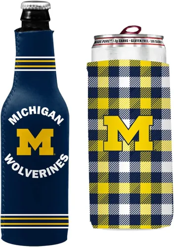 Miniatura 24 de College Team Color Logo Can & Bottle Holder Insulator Beverage Cooler Set