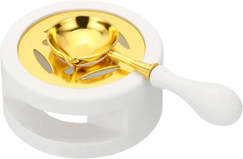 Miniatura 12 de PATIKIL Kit de sellado, calentador de sellos de cera con cuchara de fusión, estufa de fusión retro, herramienta de horno para sellar cuentas, sello