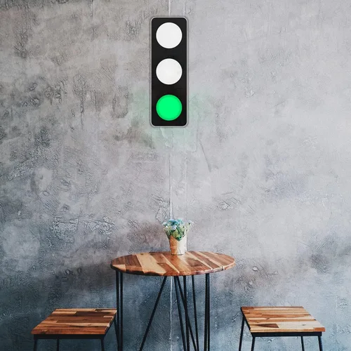 Miniatura 9 de BBMI Semáforo de control remoto, lámpara de pared LED roja amarilla verde, lámpara de tráfico de estilo de aluminio, DC9-12V (con enchufe).