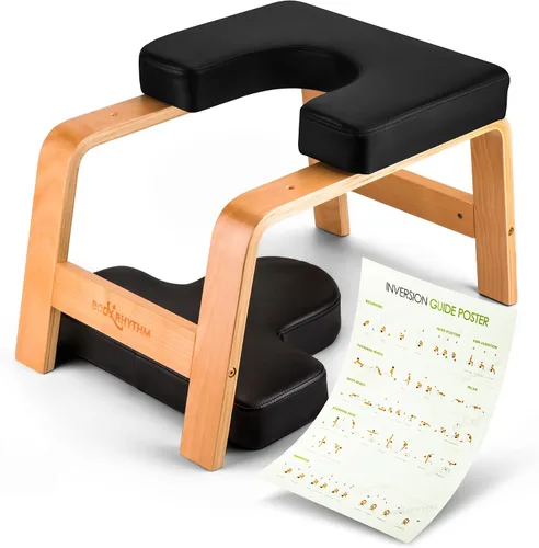 Miniatura 8 de BODY RHYTHM Banco de yoga para cabeza, silla de inversión para yoga, entrenador de cabeza para aliviar el estrés, mejorar el sueño y la digestión