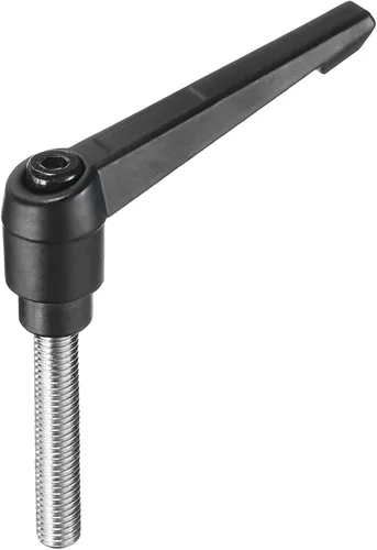 Miniatura 46 de uxcell Manija de palanca de sujeción ajustable M5 x 0.787 in óxido negro métrico acero al carbono macho roscado perillas de mano con botón