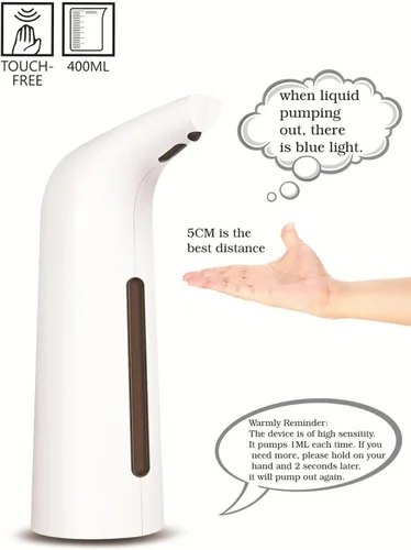 Miniatura 8 de Dispensador de jabón automático sin contacto para baño y cocina, dispensador de jabón líquido de manos, IPX6 resistente al agua, 14 onzas líquidas