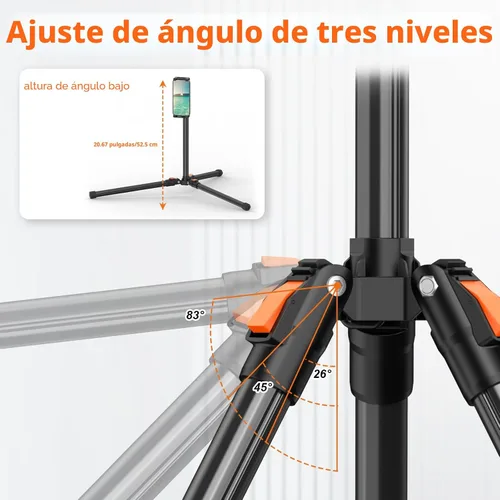 Miniatura 4 de XXZU Trípode de pie de 72 pulgadas para tablet, soporte para tablet con cabeza de bola de 360°, soporte de piso ajustable en altura con funda