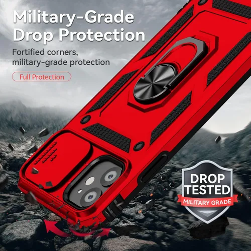 Miniatura 7 de Funda para iPhone 11, con cubierta para lente de cámara, protector de pantalla HD, [grado militar] anillo de montaje en coche con soporte híbrido