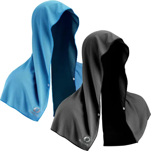Miniatura 14 de Sukeen Toalla refrescante con capucha para hombres, toallas refrescantes para el cuello y la cara, se enfría cuando está mojado, envolturas
