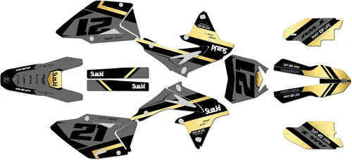 Miniatura 9 de Kit de gráficos para Suzuki RMZ 450 (2008-2017) Serie Enigma Azul 09 mil - Dirt Bike - Kit de calcomanías gráficas de carreras personalizadas, sin