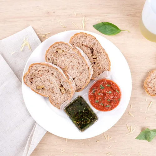 Miniatura 6 de Futura - Recipientes para aperitivos de 5 onzas, 100 recipientes para salsa para microondas, 2 compartimentos, tapa con bisagras, vasos de plástico