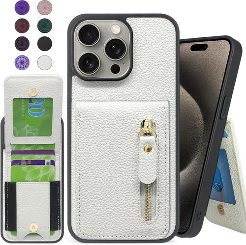 Miniatura 12 de Harryshell Funda compatible con iPhone 13 Pro Max con ranuras para tarjetas [capacidad para hasta 6 tarjetas] Función de soporte, bolsillo