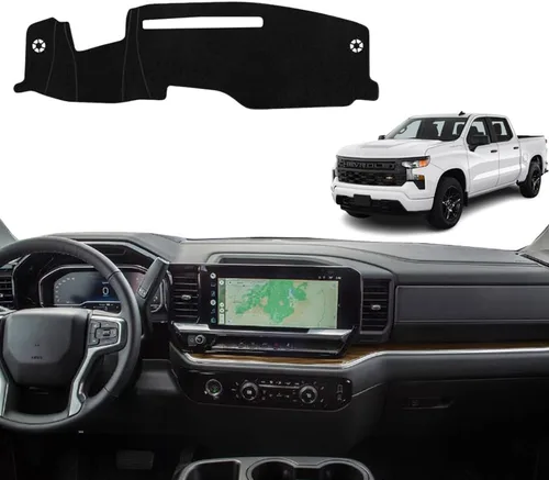 Miniatura 25 de Accesorios interiores personalizados para Silverado 1500 2019 2020 2021 2022 cubierta de tablero reduce el deslumbramiento, elimina grietas, rojo