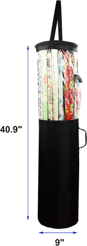 Miniatura 2 de Freegrace Organizador de papel de regalo Bolsa de almacenamiento grande de 9 x 40.9 pulgadas Organización de bolsas de regalo debajo de la cama