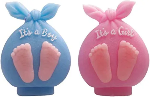 Molde de silicona para velas de baby shower, molde de jabón de silicona 3D para pies de bebé, fondant, decoración de pasteles, caramelo y chocolate