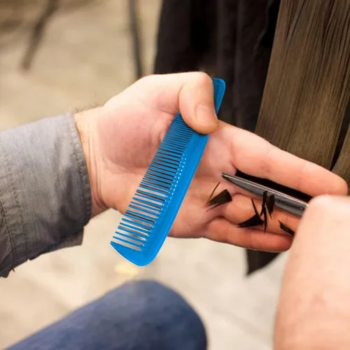 Miniatura 7 de Soft 'N Style Juego de 4 peines para el cuidado del cabello - No se rompen - peine para hombres/peine de dientes finos/peines para cabello Azul