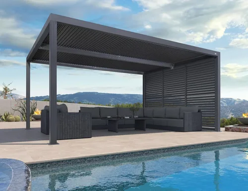 Miniatura 11 de PURPLE LEAF 94AS - Pérgola pequeña de aluminio compacto de 10 x 12 pies con techo rígido con listones ajustables para patio, cubierta de terraza