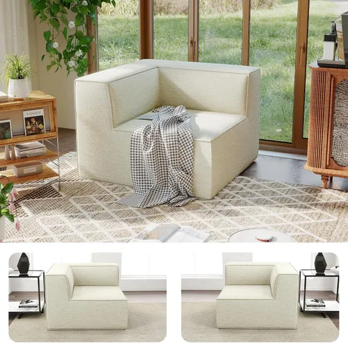 Miniatura 34 de Sofá Seccional Comprimido de 106" Sofás Modulares en Forma de L con Chaise, Espuma de Alta Densidad Sin Ensamblaje Requerido, 4 Piezas
