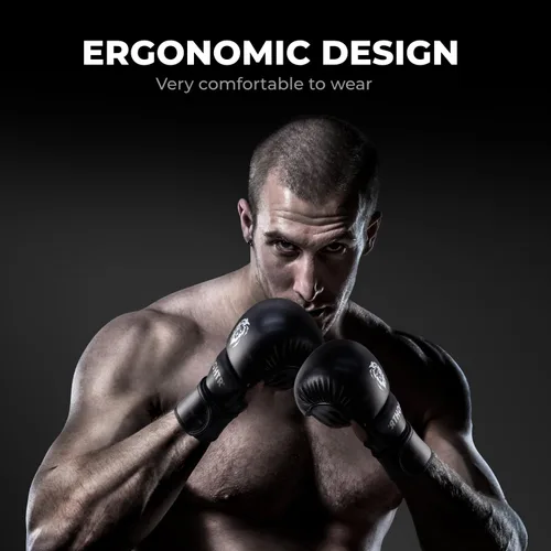 Miniatura 5 de FIGHTR® Guantes de combate MMA con el mejor ajuste para una máxima estabilidad con acolchado extra grueso para sparring, MMA, boxeo, kickboxing