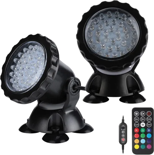 Miniatura 9 de Luces de estanque Luz de fuente subacuática 3.5W Cambio de color Foco sumergible con 36 bombillas LED Luz subacuática impermeable IP68 Luz de set of