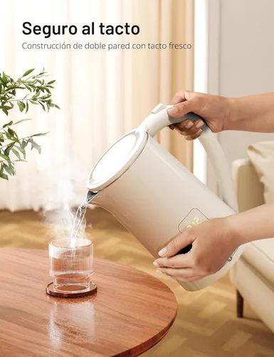 Miniatura 7 de Hervidor eléctrico con control de temperatura, hervidor de té eléctrico grande de 1.7 L, caldera de agua caliente de 4 horas con 6 preajustes