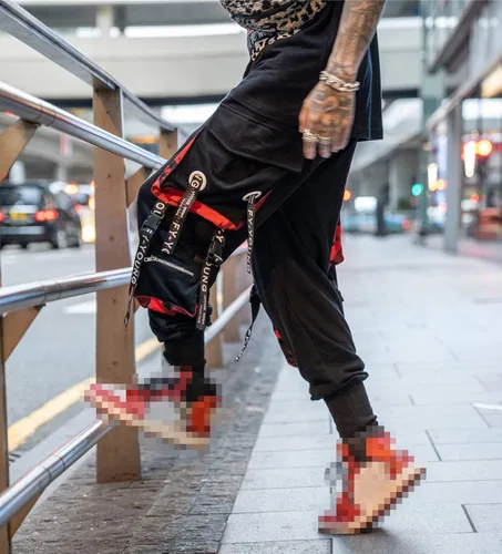 Miniatura 2 de Hello MrLin Pantalones deportivos para hombre estilo punk tipo cargo holgados estilo hip hop harem ropa de calle pantalones tácticos