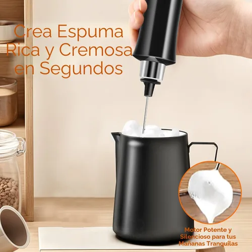 Miniatura 6 de Espumador de leche recargable de mano con 3 batidores desmontables de acero inoxidable, batidor eléctrico de 3 velocidades ajustables
