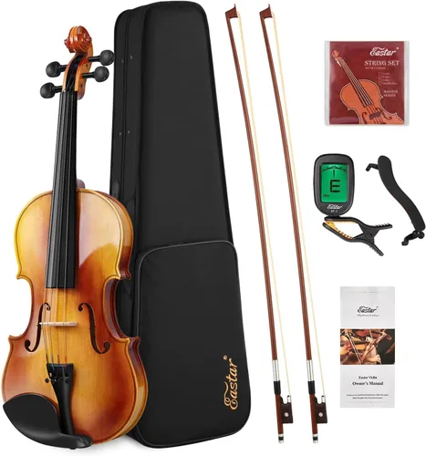 Miniatura 7 de Eastar - Violín 3/4 para principiantes, kit de violines para estudiantes, violín con estuche rígido, resina colofonia, soporte para hombro, arco