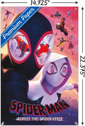 Miniatura 3 de Trends International Marvel Spider-Man: Across The Spider-Verse - Póster de pared de una hoja de máscaras de 14.72 x 22.37 pulgadas, paquete