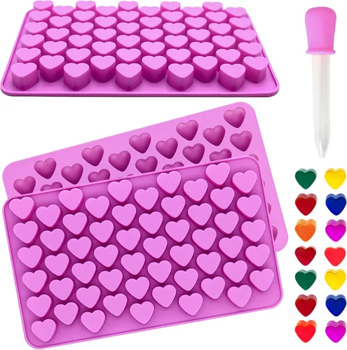 Paquete de 3 moldes de silicona con forma de corazón, molde para hornear Chocotale para gomitas, cera derretida, gelatina, cubitos de hielo, velas,