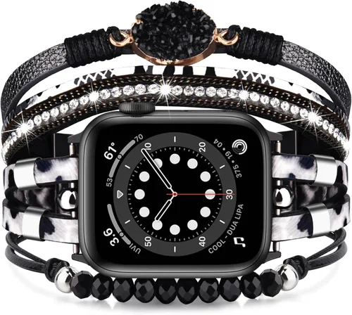 Miniatura 17 de VISOOM Correa de pulsera bohemia con cuentas compatible con Apple Watch de 40 mm/38 mm/41 mm/42 mm Series 10 9 8 7 SE Series 6/5/4 Correa de reloj