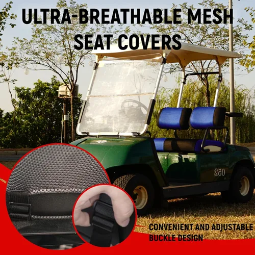 Miniatura 4 de Fundas de asiento delantero y trasero para carrito de golf para Yamaha G2 G8 G9 G11 G14 G16 G19 G20 G21 G22, tela de poliéster duradera, fundas