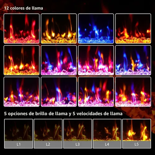 Miniatura 4 de Chimenea Eléctrica Empotrada y de Montaje en Pared Mejorada 2025 de 72", Chimeneas de Fuego Beleze Ultra Delgadas y Estrechas con Control Remoto