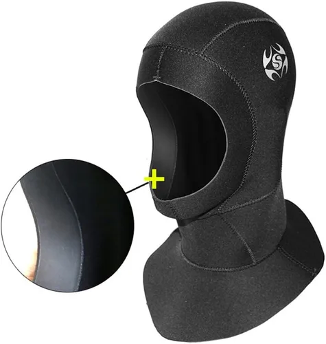 Miniatura 3 de Capucha de neopreno para buceo, 0.118 in, 0.197 in, para hombres, mujeres y jóvenes, gorra de buceo con peto, capucha térmica para kayak, esnórquel