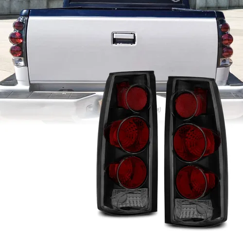 Miniatura 8 de AmeriLite para Chevy GMC [Camion C/K Truck Silverado Sierra Suburban Blazer Tahoe Yukon] Juego de luces traseras de repuesto estilo Euro en negro