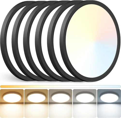 Miniatura 39 de Peasur - Lámpara de techo led de 18 cm, montaje empotrado ajustable, 3000 K/3500 K/4000 K/5000 K/6500 K, 1500 LM, 15 W, lámpara redonda blanca Blanco
