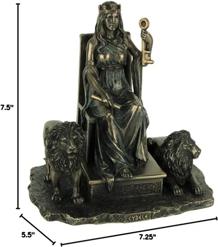 Miniatura 4 de Veronese Design Estatua terminada de bronce de la diosa de la madre griega antigua de cibeles