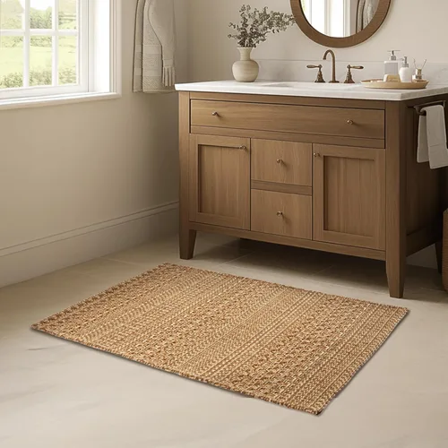 Miniatura 5 de MatEssenz Alfombrillas de cocina de 20 x 30 pulgadas para piso, alfombras de cocina tejidas, lavables a máquina, estilo bohemio, antideslizantes