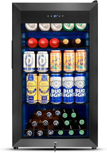 Miniatura 19 de Tylza Vitrina refrigerada para encimera, refrigerador comercial de 2.7 pies cúbicos/78L, vitrina con luz LED, puerta de vidrio doble, 32-54°F