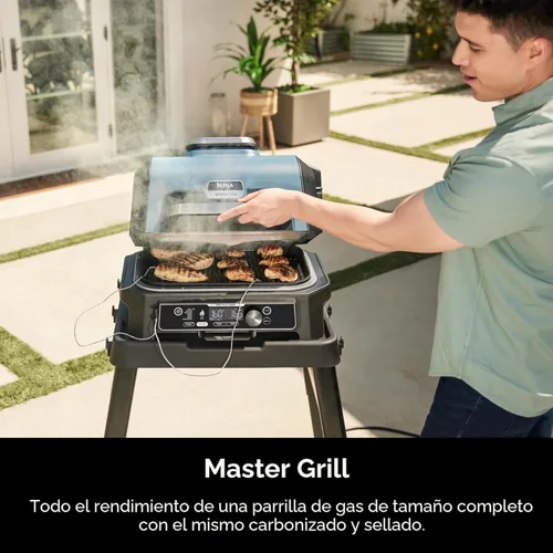 Miniatura 2 de Ninja OG951 Woodfire Pro Connect Premium XL - Parrilla y ahumador para exteriores, Bluetooth, habilitado por app, parrilla maestra 7-en-1, ahumador