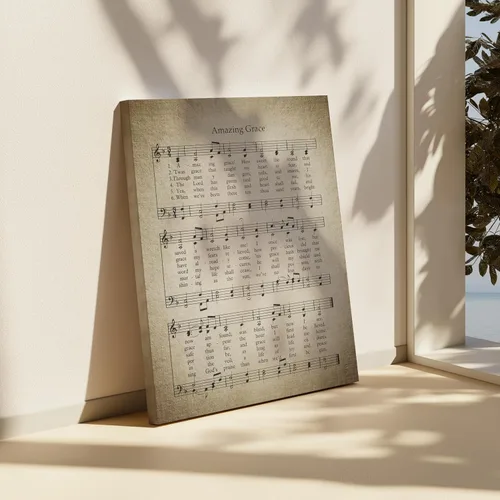 Miniatura 6 de Monem Art Amazing Grace - Lienzo con impresión de partituras de música retro, arte de himnario, regalo para hombres, mujeres y músicos, arte músico