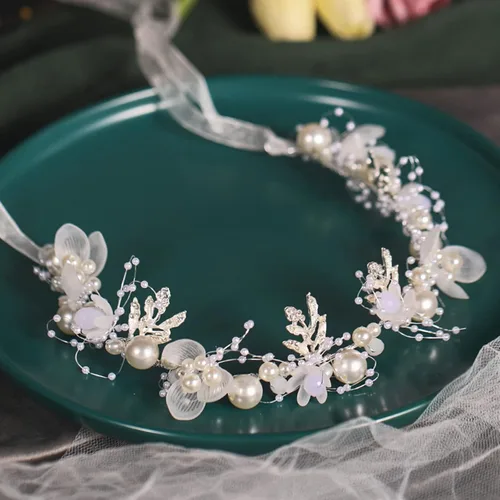 Miniatura 11 de Accesorios para el cabello de boda, diadema para niña de las flores, diadema de princesa con perlas para niñas, novias y mujeres (plateado)