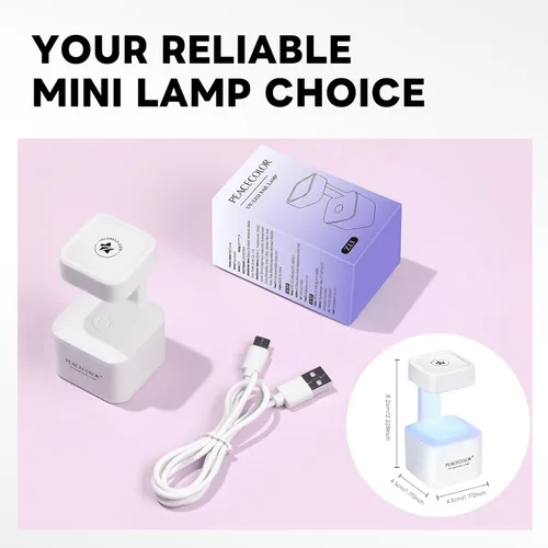 Miniatura 7 de PEACECOLOR Mini luz U V para uñas de gel, lámpara de uñas U V, secador de uñas, 2 modos de temporizador, lámpara LED de secado rápido para esmalte