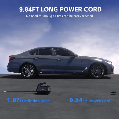 Miniatura 3 de Inflador de neumáticos, compresor de aire portátil, bomba de aire para neumáticos de automóvil, cable de 9.84 pies, bomba automática de 12 V CC