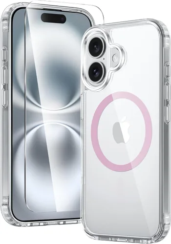 Miniatura 14 de FNTCASE Funda para iPhone 13 Pro-Max: Fundas magnéticas transparentes compatibles con Magsafe Slim anti amarillamiento protección contra caídas