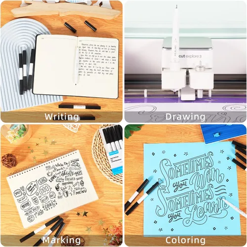 Miniatura 5 de REALIKE Bolígrafos de doble punta compatibles con Cricut Maker 3/Maker 4/Maker/Explore 3/4/Air 2/Air, juego de 7 rotuladores de doble punta fina