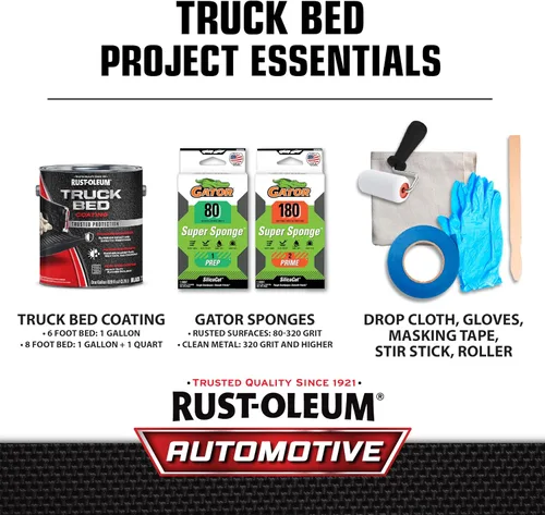 Miniatura 9 de Rust-Oleum 342668 - Revestimiento para caja de camioneta antióxido, 1 cuarto de galón, color negro