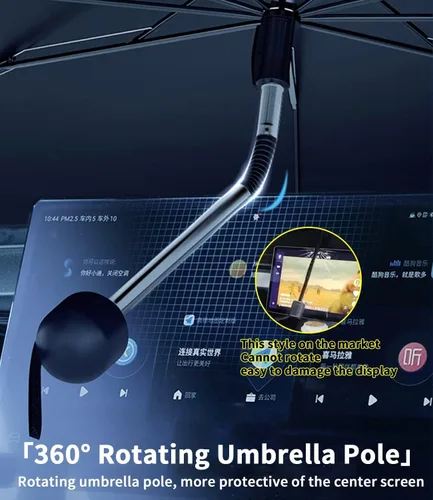 Miniatura 7 de Parasol a medida para el parabrisas de Porsche, parasol para automóvil con bloqueo UV y mango flexible de rotación de 360°, diseñado para accesorios